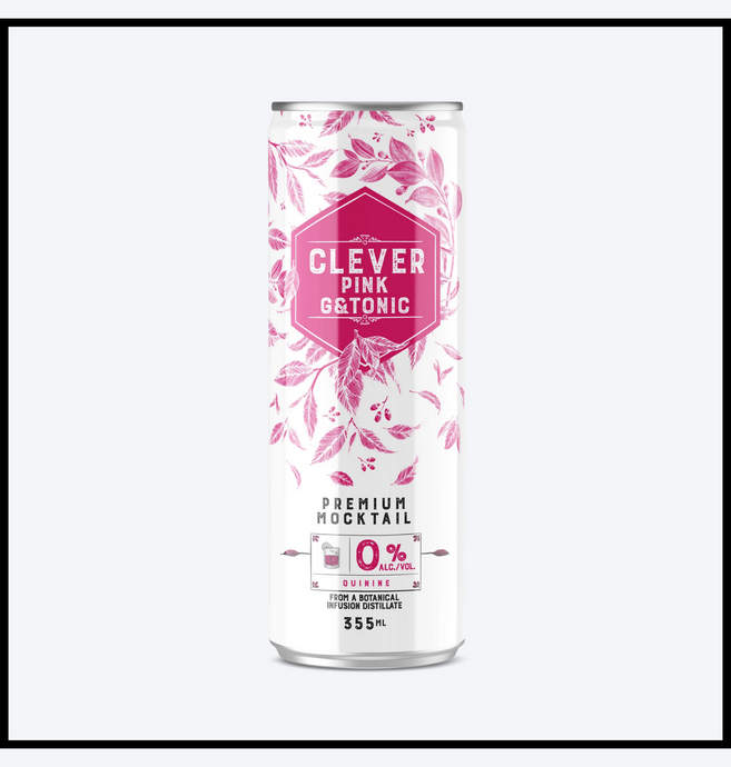 Clever - Pink Gin & Tonic (Non-Alcoholic) - 6 x 355ml
